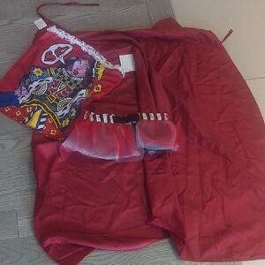 Girls 3 Piece Queen of Hearts Kids Costume - Size 8 NWT